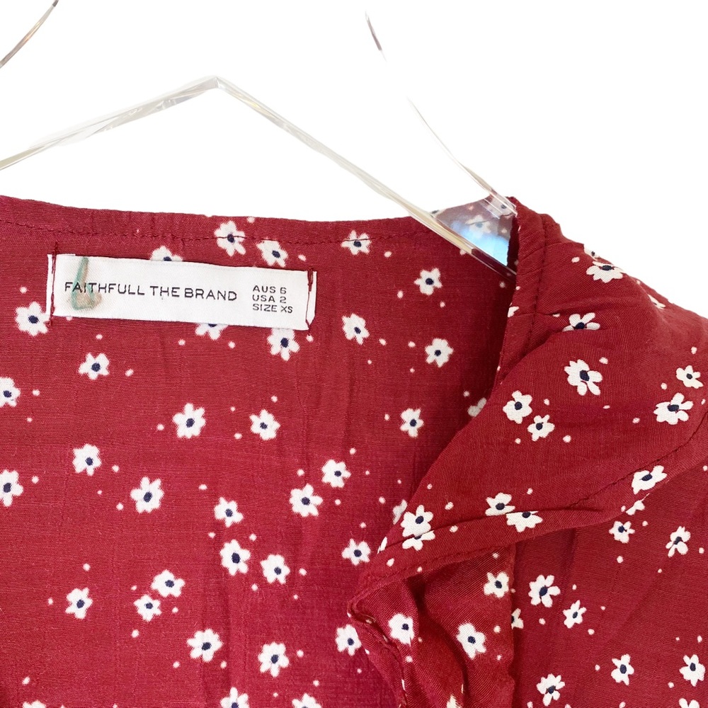 FAITHFULL THE BRAND Sz XS 2 CARAYES WRAP BLOUSE TOP IN BETINA FLORAL Revolve - Picture 8 of 12